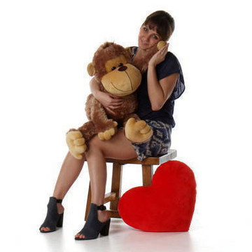 3ft Huge Best Stuffed Monkey Silly Sammy, super soft fur, from Giant Teddy brand