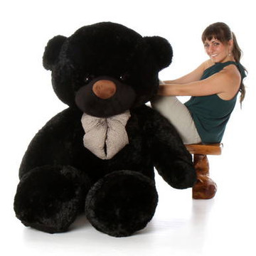 6ft Life Size Teddy Bear Juju Cuddles soft and huggable black bear