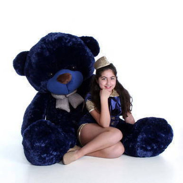 72in Giant Teddy Royce Cuddles Navy Blue Huge Soft Bear