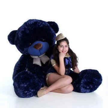 72in Giant Teddy Royce Cuddles Navy Blue Huge Soft Bear