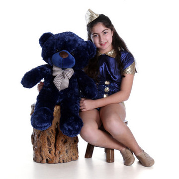 2.5ft Navy Blue Teddy Bear Royce Cuddles