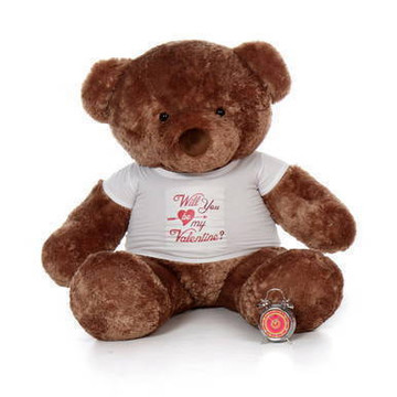 5ft Big Chubs Giant Teddy Bear in Will You Be My Valentine XXL TShirt