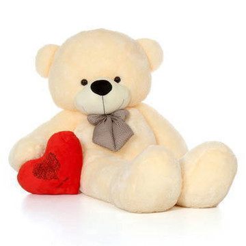 72in Giant Teddy Bear Vanilla Cream Valentine\\\\\\\\\\\\\\\\\\\\\\\\\\\\\\\'s Day Red Plush Heart