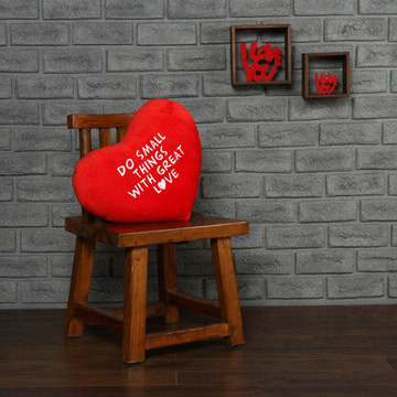 Personalized Red Pillow Heart with \"Do Small Things with Great Love\" Message