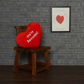 Personalized Red Pillow Heart with \\\\\\\\\\\\\\\\\\\\\\\\\\\\\\\"Your Awesome\\\\\\\\\\\\\\\\\\\\\\\\\\\\\\\" Message