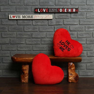 Personalized Red Pillow Heart with \\\\\\\\\\\\\\\\\\\\\\\\\\\\\\\"He Loves Me\\\\\\\\\\\\\\\\\\\\\\\\\\\\\\\" Message