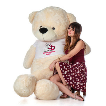72in Vanilla Cozy Cuddles Make a Wish Personalized Birthday Teddy Bear