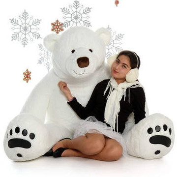 White Life Size Large Polar Bear 6 Foot