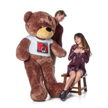 Perfect Valentine\'s  Day Gift for Girlfriend - Life Size Teddy Bear with Personalized Photo