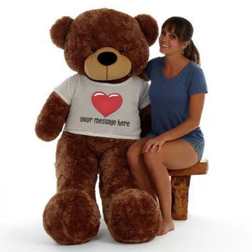 Super Soft 5 Foot Giant Mocha Brown Personalized Teddy Bear