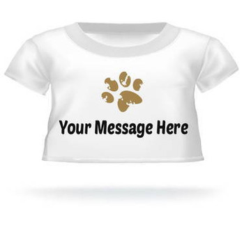Giant Teddy Bear with Paw Print T-shirt