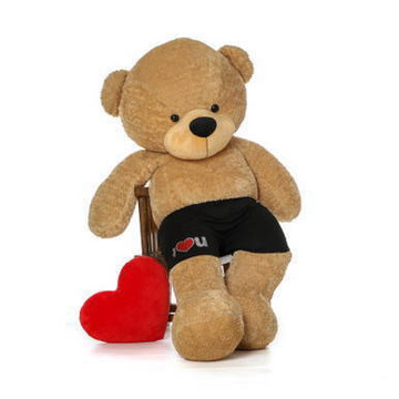 6ft Life Size Amber Teddy w black boxer shorts