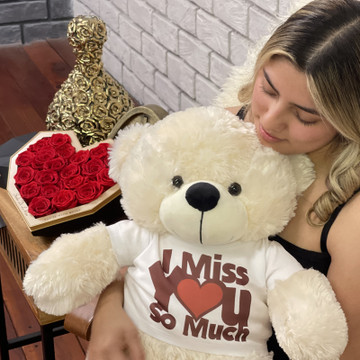 Colorful Teddy Bear Cuddles With Custom TShirt- 
Luxury Preserved Roses Colorful Teddy Bear Cuddles With Custom TShirt- 
Luxury Preserved Roses