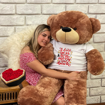 Valentine's Day Cuddles Teddy Bears: I Love You to the Moon and Back Edition with Optional Elegant Preserved Roses
