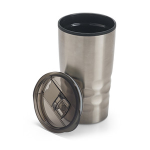 HASSI. Copo de viagem em aço inox e PP, térmico com parede dupla isolada a ar 510 Ml