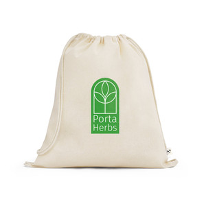 BELIZE. Sacola tipo mochila 100% algodão orgânico (140 g/m²)