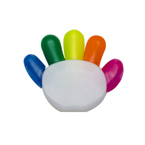 MARCA TEXTO BRANCO FORMATO MAO C/ 5 CORES MARCA TEXTO BRANCO FORMATO MAO C/ 5 CORES