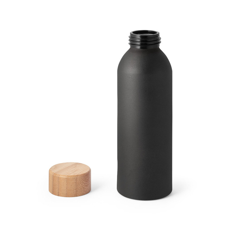 QUETA. Squeeze em alumínio com acabamento mate e tampa em bambu 550 mL