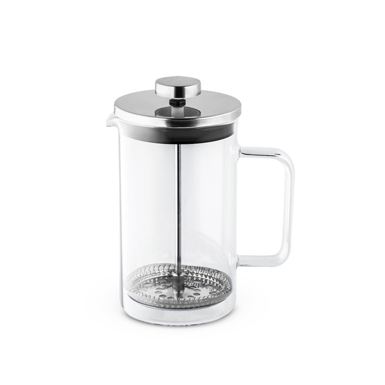 JENSON. Cafeteira em vidro borossilicato com tampa em aço inox 600 mL