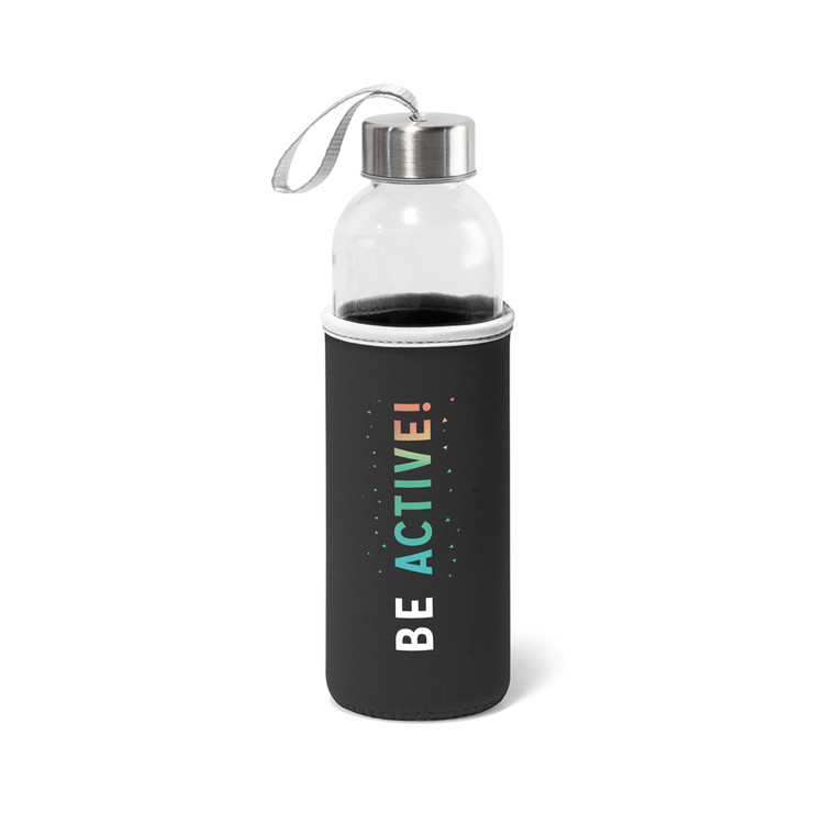 RAISE. Squeeze em vidro e tampa em aço inox com alça 520 mL