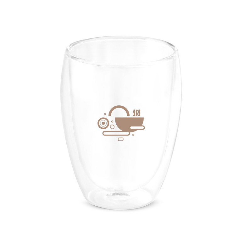 MACHIATO CUP. Copo em vidro borossilicato com parede dupla, isolada a ar 350 mL