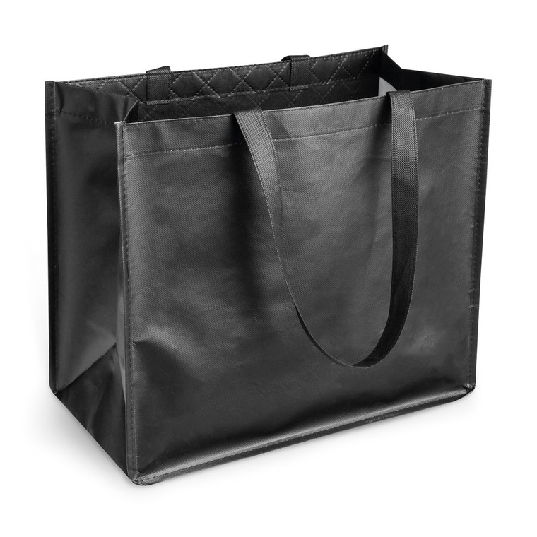 ARLETA. Sacola em non-woven laminado (110 g/m²) com bolso frontal