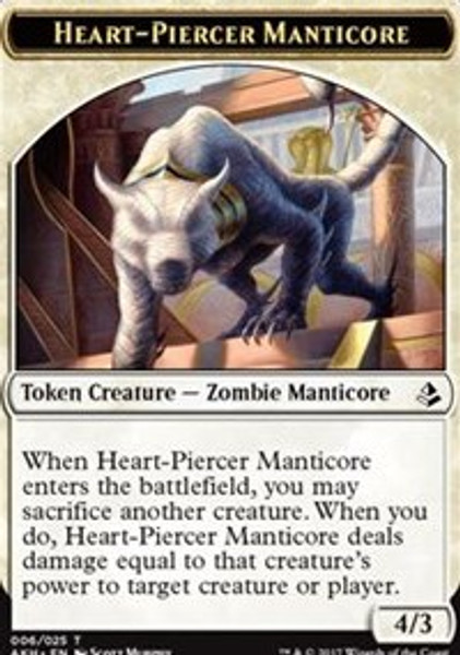 Heart-Piercer Manticore // Warrior Token (Amonkhet) - Lightly Played
