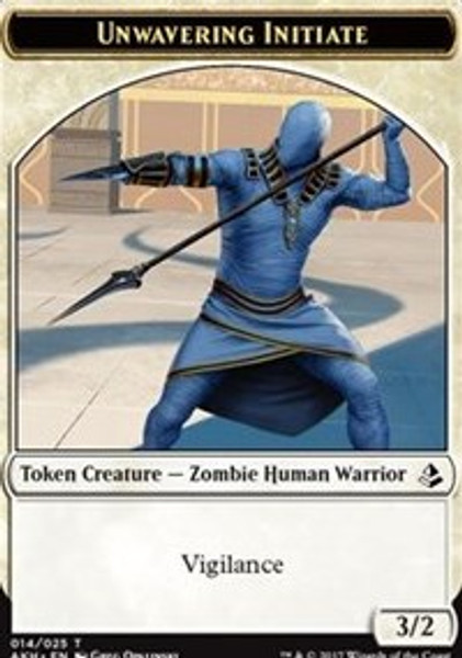 Unwavering Initiate Token (Amonkhet) - Moderately Played