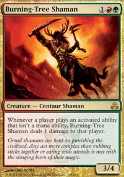 Burning-Tree Shaman (Guildpact) - Moderately Played Foil