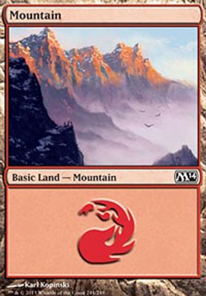 Mountain (244) (Magic 2014 (M14)) - Moderately Played Foil