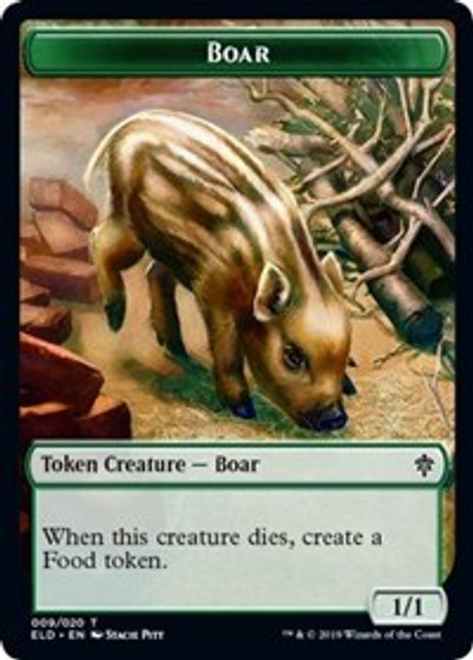 Boar // Food (15) Double-sided Token (Throne of Eldraine) - Near Mint Foil