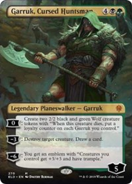 Garruk, Cursed Huntsman (Borderless) (Throne of Eldraine) - Near Mint