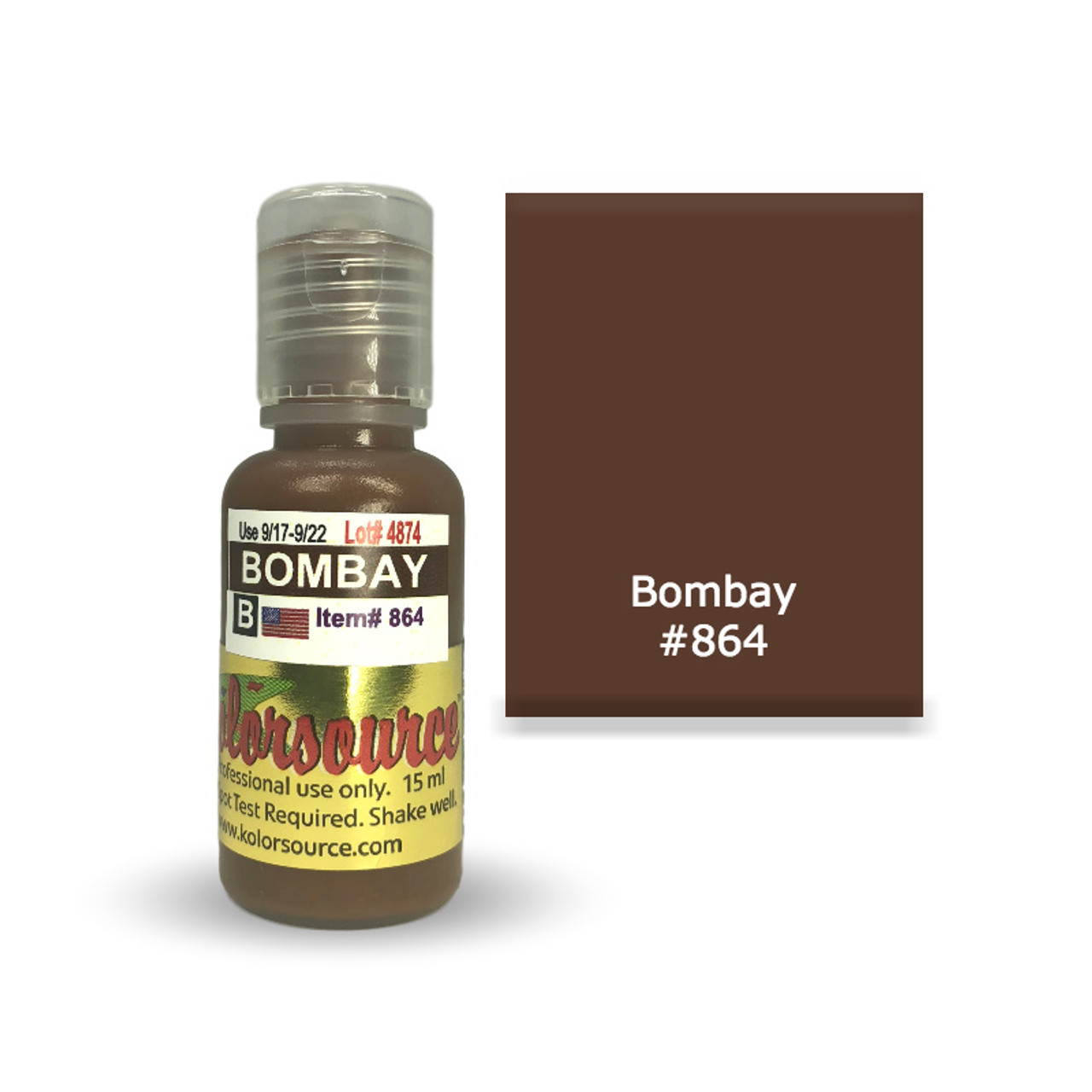 Kolorsource Permanent Makeup Pigment (PMU) Bombay Brown #864 - 15ml