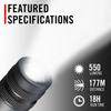 COAST 31054 GX10 – Flashlight (3xAAA), 550 Lumens, IP67 Waterproof, Hanging gift box – specifications