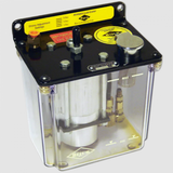 Airmatic Oil Lubricator, Positive Displacement Injector, 4 Liter Plastic Reservoir, With Level Switch, 24VDC solenoid, with DIN connector