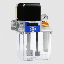 Bijur Delimon SFX6PASNNNDXD | 6 Liter, Plastic - Luran (Blue Tint) Reservoir, SLR Distribution, Standard Oil (20-1500 cSt), Level Monitoring: Standard (N/O Float Switch), Pressure: Pressure Switch (N/O) + Pressure Gauge, Fill: Standard Filler Cap, Co