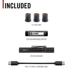 COAST 31308 XT10R – Dual Power Rechargeable Penlight, 280 Lumens, Black – what's included