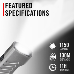 COAST 31104 SLAYER PRO – Rechargeable Flashlight, 1150 Lumens, IP67 Waterproof, Dune – specifications