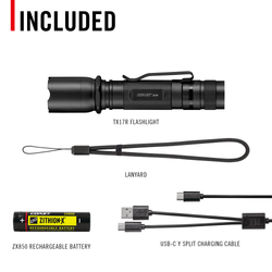 COAST 30778 TX17R – Dual Power Rechargeable Flashlight, 1250 Lumens – what's included