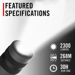 COAST 30938 GX30 – Flashlight (6xAA), 2300 Lumens, IP67 Waterproof – specifications