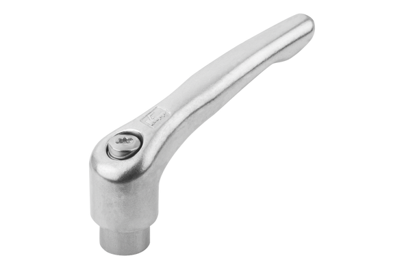 Kipp K0124.93A4 Adjustable Handle with Protective Cap, Size 3, 3/8-16 UNC Internal Thread, Stainless Steel 1.4308, Electropolished, 80mm Handle