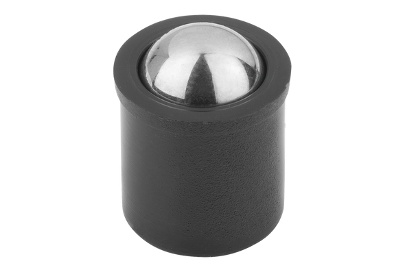 Kipp K0334.206 Spring Plunger, Smooth Version, Plastic Body, 6mm Diameter, POM Ball, Standard Spring Force, 7mm Length