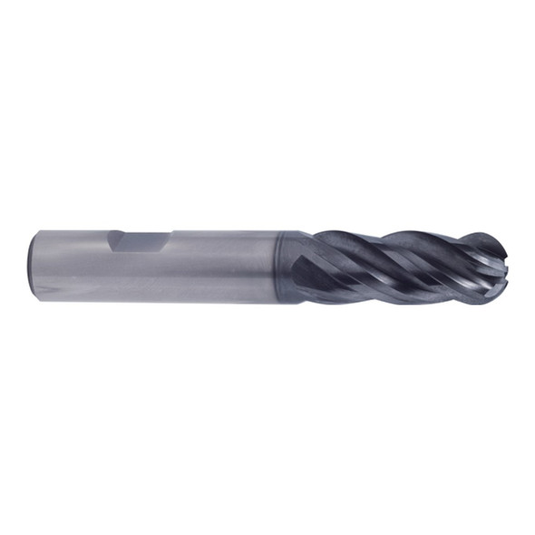 YG-1 UGMG54022 V7 Plus A 4 Flute Multiple Helix Ball Nose Flat Shank End Mill 11/32 x 3/8 x 13/16 x 2-1/2