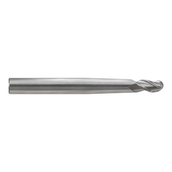 YG-1 JAK92902 Alu-Power HPC 3 Flute Extended Reach Taper Neck Ball Nose End Mill DLC Coated 1/4 x 3/8 x 1/2(4) x 6