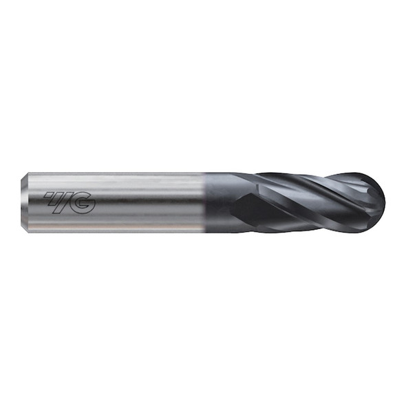 YG-1 E5I05006 YGBasix Carbide 4 Flute 30deg. Helix Regular Ball End Mill Uncoated 3/32 x 1/8 x 3/8 x 1-1/2