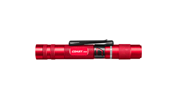 COAST 31107 HP2R – Dual Power Rechargeable Penlight, 280 Lumens, Red