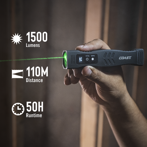 COAST 31546 SLAYER ELITE – Rechargeable Flashlight, 1500 Lumens, IP67 Waterproof, Red – specifications
