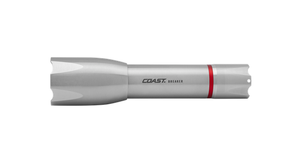 COAST 31125 BREAKER – Dual Power Rechargeable Flashlight, 1200 Lumens, IP67 Waterproof, Silver