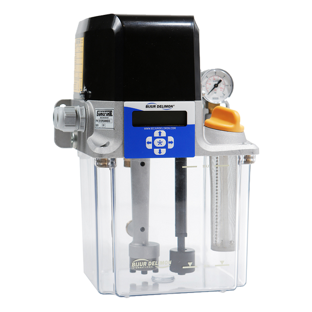 Bijur Delimon SFX2PBGNNNAXD | 2 Liter, Plastic Reservoir, PDI, Standard Level Monitoring, Pressure switch (N/O) + Pressure gauge, Standard Filler Cap, Terminal block + Momentary Switch
+ Motor "on" LED, 2 x cable glands, 200/230 VAC