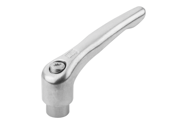 Kipp K0124.1A2 Adjustable Handle, Size 1, 1/4-20 UNC Internal Thread, Stainless Steel 1.4308, Electropolished, 40mm Handle